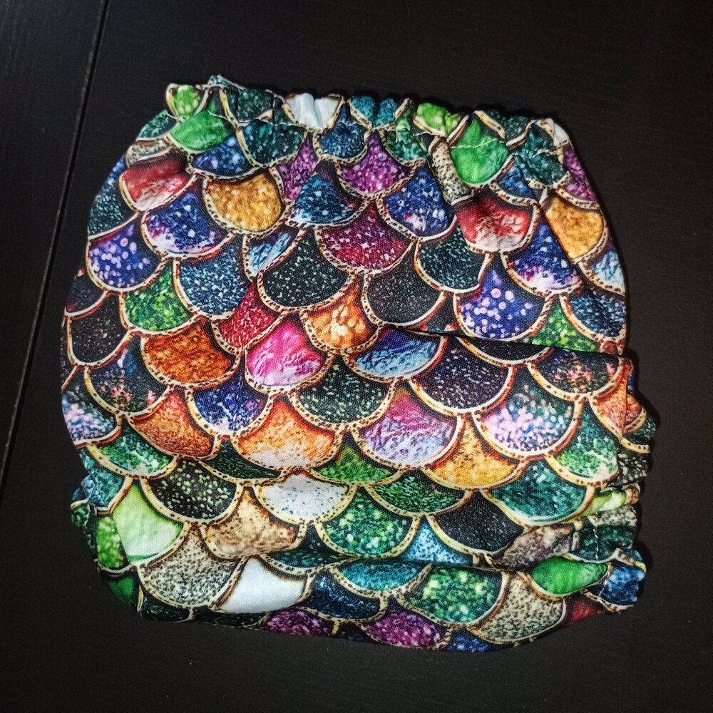 MultiColor Riverstone Mermaid OS Pocket Cloth Diaper by Mama Koala Cloth Diapers